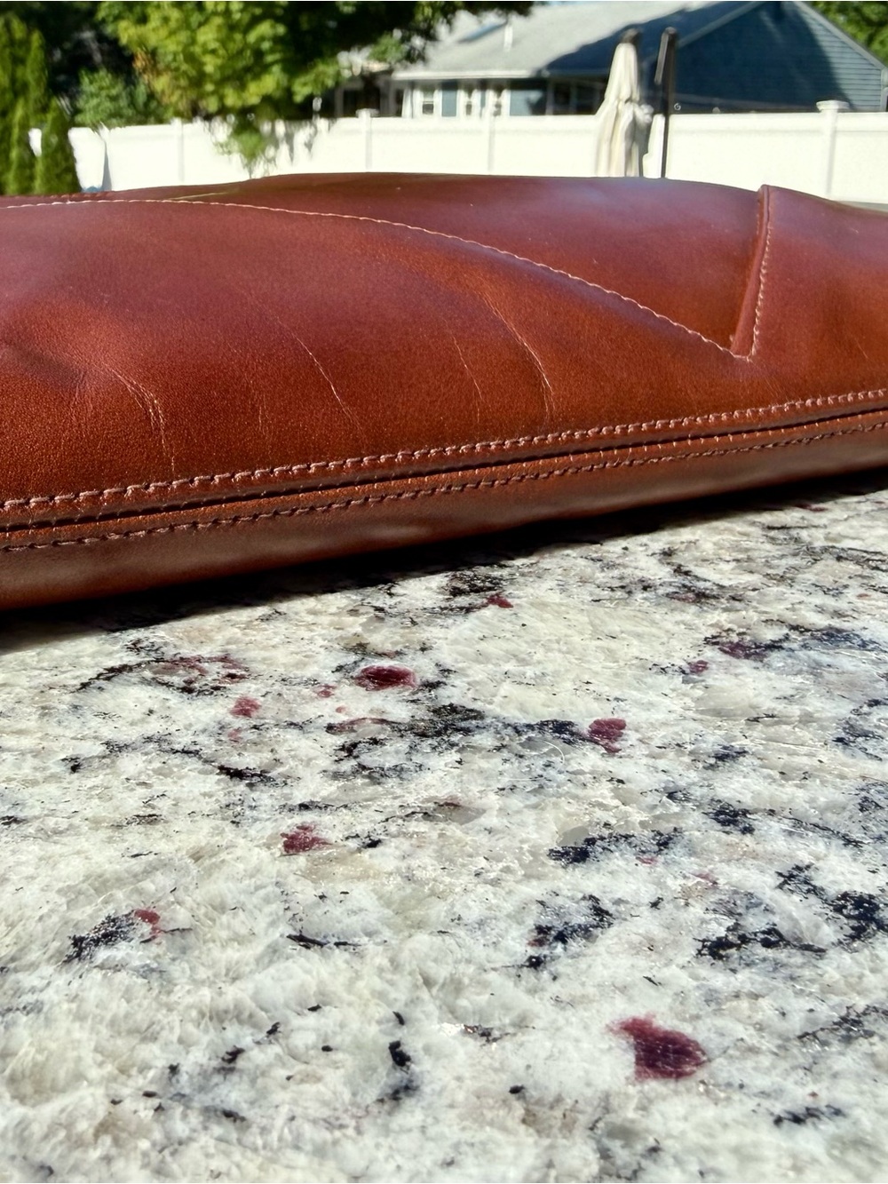 Brown Leather Envelope Clutch - Picture 2 of 8
